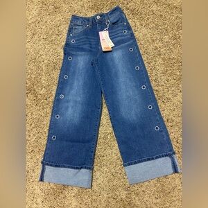 YMI Girls' Embellished Wide-Leg Jeans